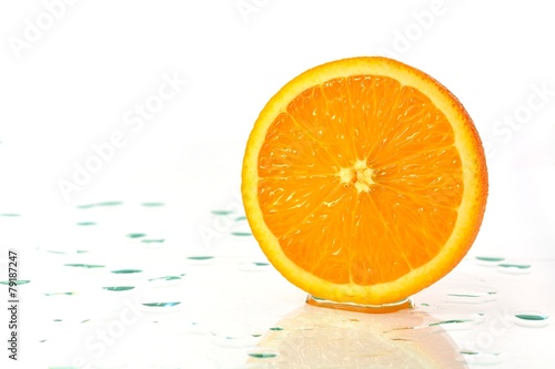 Sliced ripe orange half