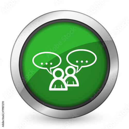 forum green icon chat symbol bubble sign