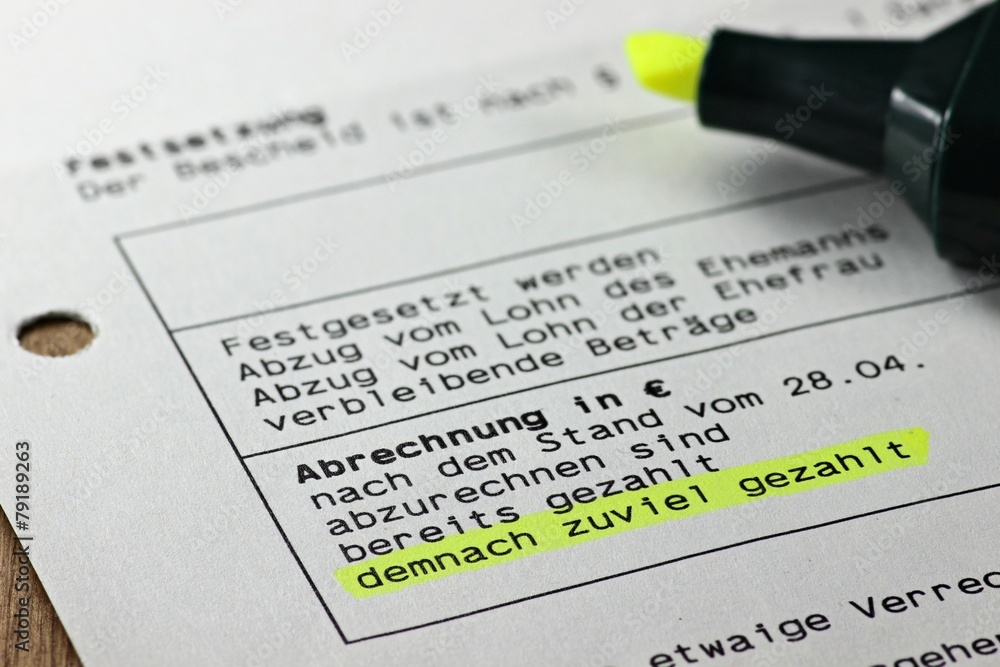 deutscher Lohnsteuerbescheid mit Steuerrückzahlung deutscher Lohnsteuerbescheid mit Steuerrückzahlung