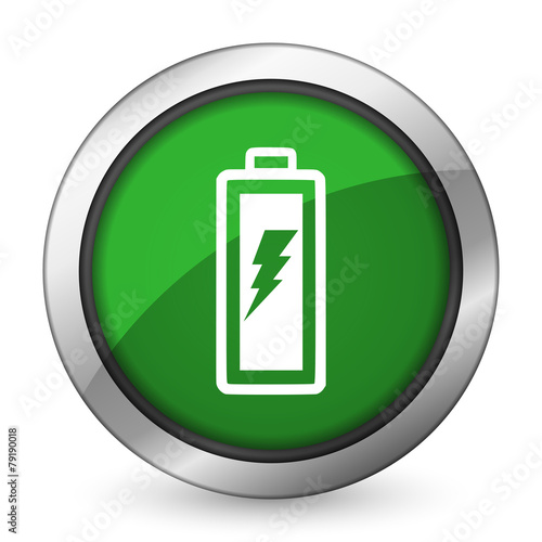 battery green icon power sign