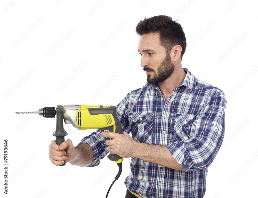 Handyman using drill Handyman using drill