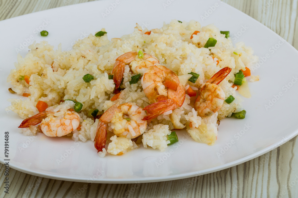 Fried rice with prawns Fried rice with prawns