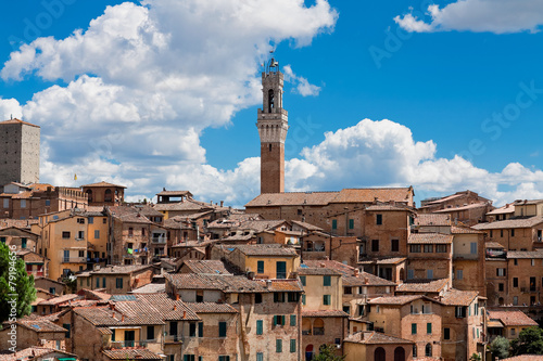 View of medieval old town of Siena  Italy