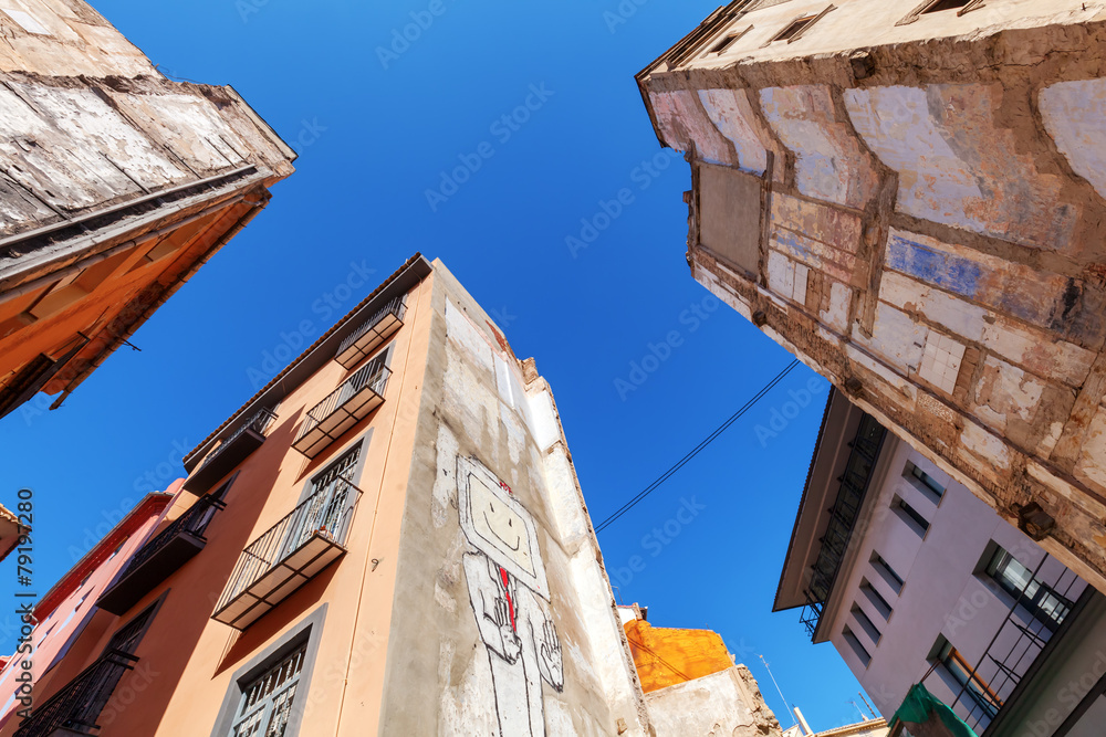 Häuser in der Altstadt von Valencia, Spanien