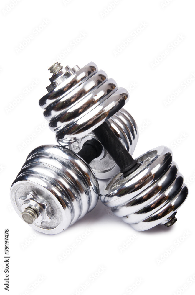 Dumbbells isolated on the white background Dumbbells isolated on the white background
