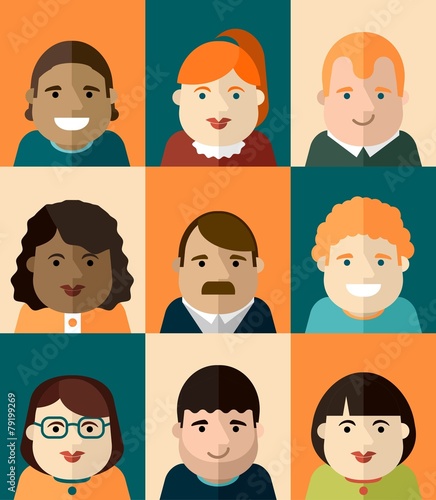 set of vector portraits