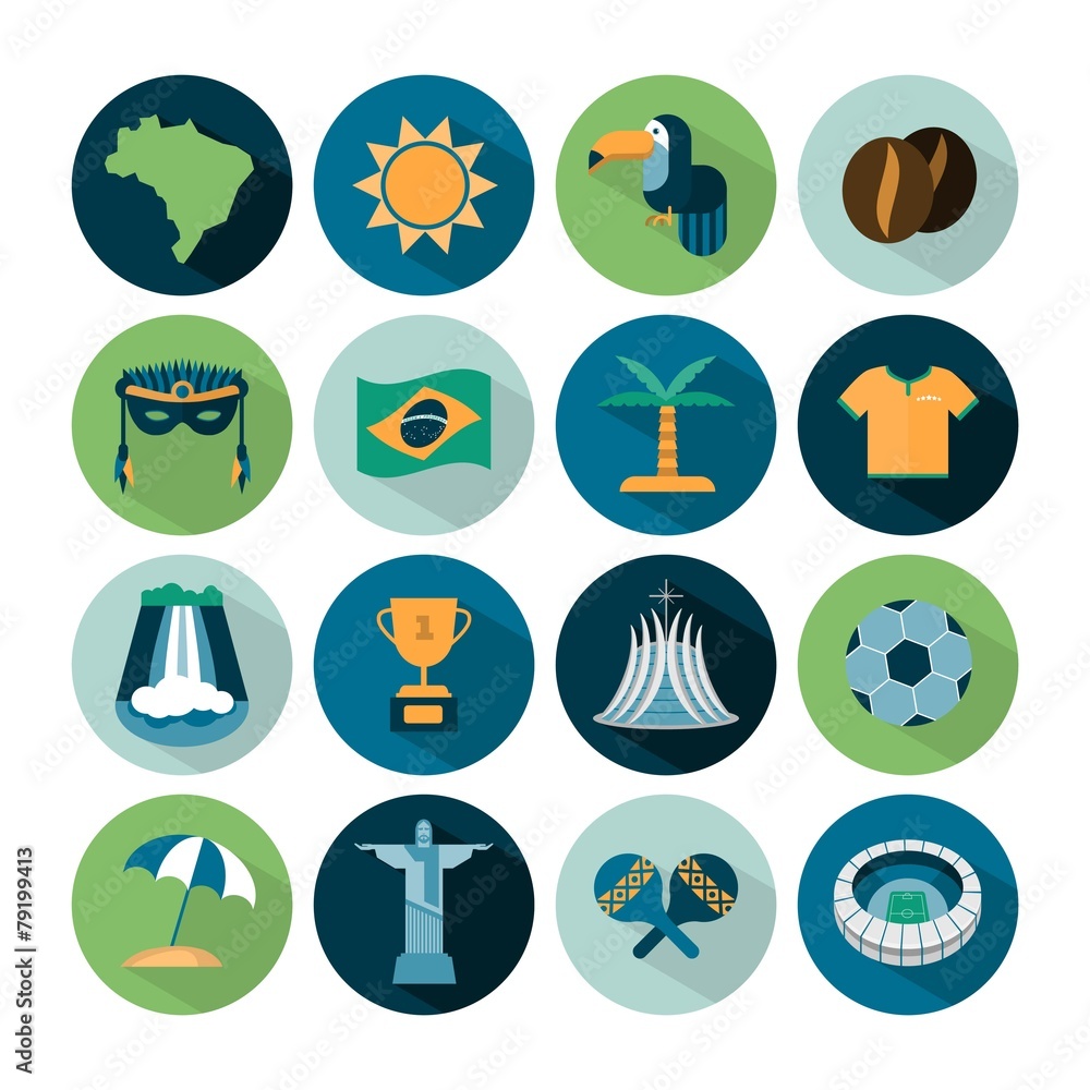 set of vector Brazil icons set of vector Brazil icons