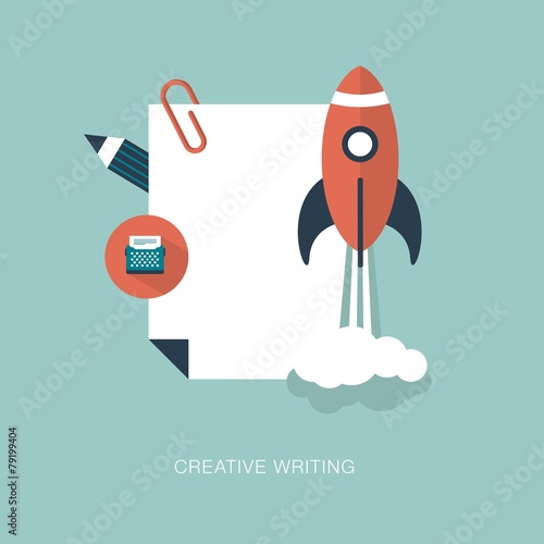 vector creative writing concept illustration
