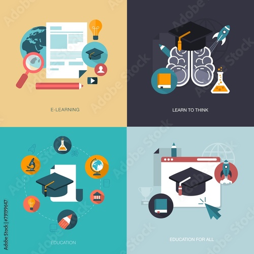 vector set of education banners