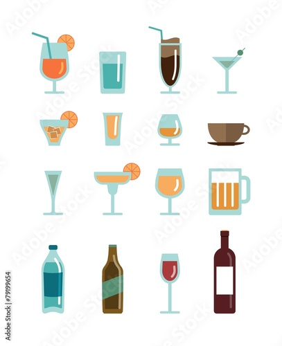 vector drinks icons