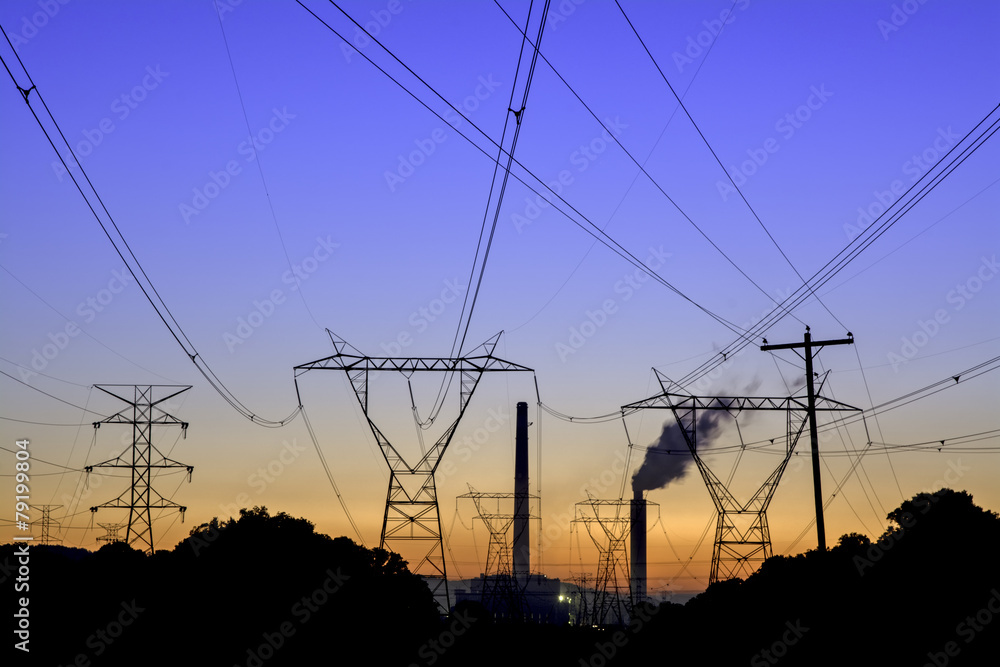 Fototapeta premium Tennessee coal plant in the morning light