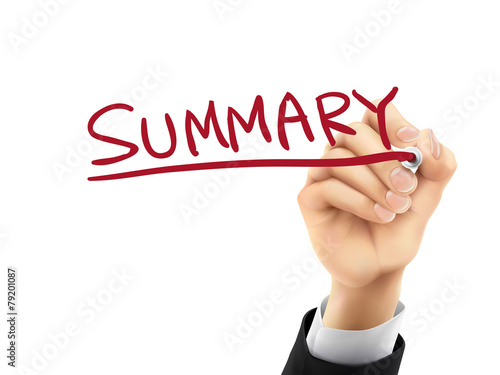 summary written by 3d hand