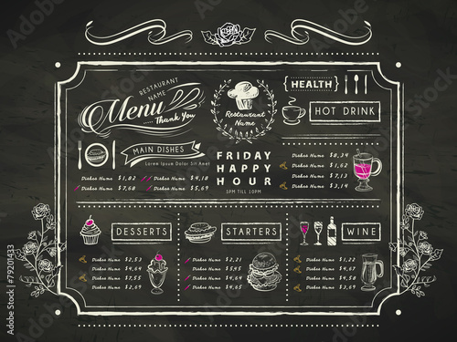 retro restaurant menu design