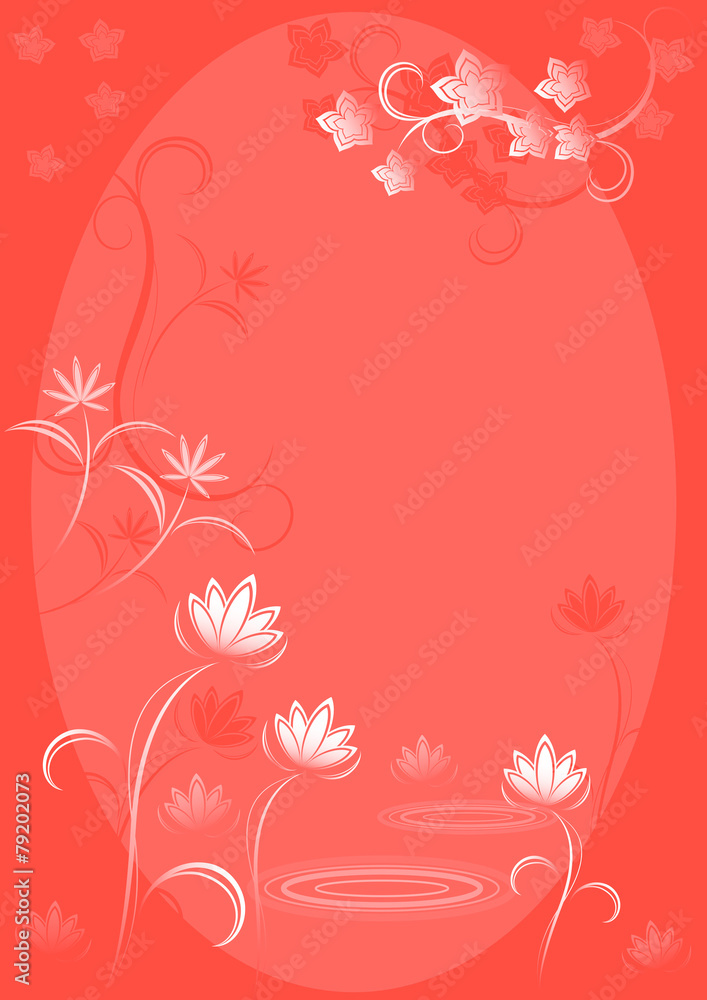 フラワー　蓮の花と桜