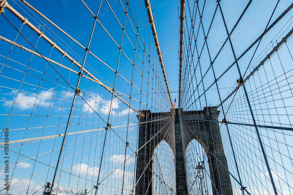 Fototapeta premium Most Brooklyński w Nowym Jorku w jasny letni dzień