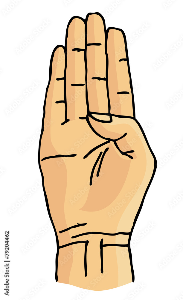 B Sign language vector image Stock Illustration | Adobe Stock