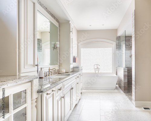 Beautiful master bathroom in new luxury home