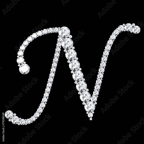 diamond letters with gemstones