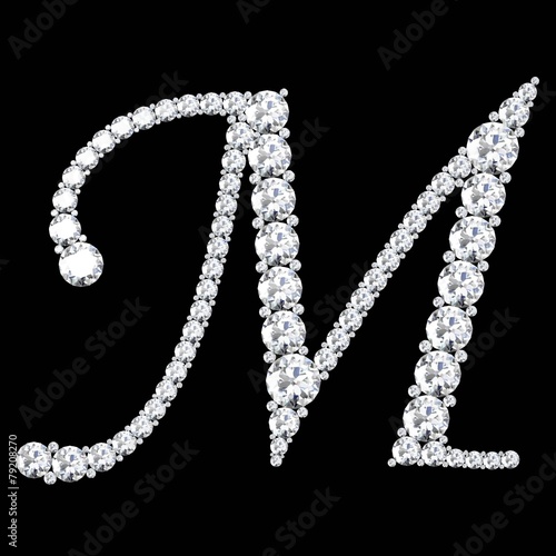 diamond letters with gemstones