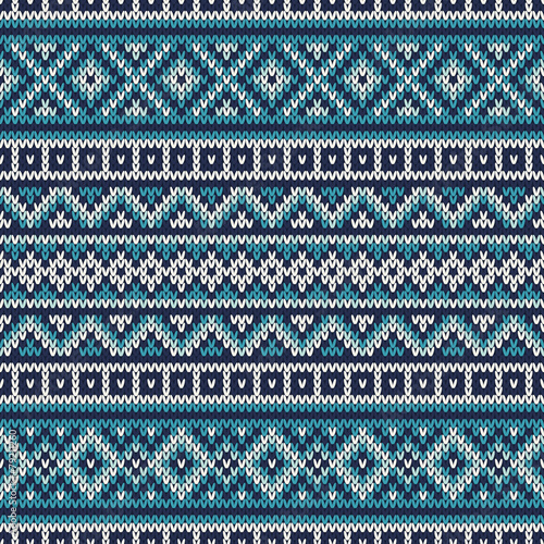 Knitted Sweater Design. Fair Isle Seamless Pattern