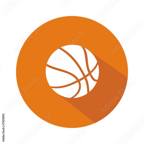 Icono balón baloncesto naranja botón sombra