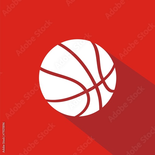Icono balón baloncesto rojo sombra