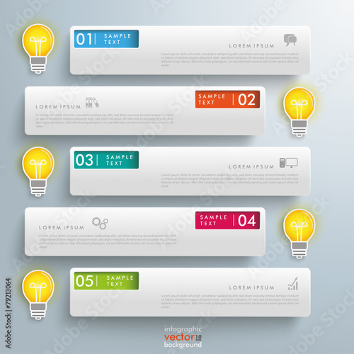 White Rectangles Colored Holes 5 Bulbs