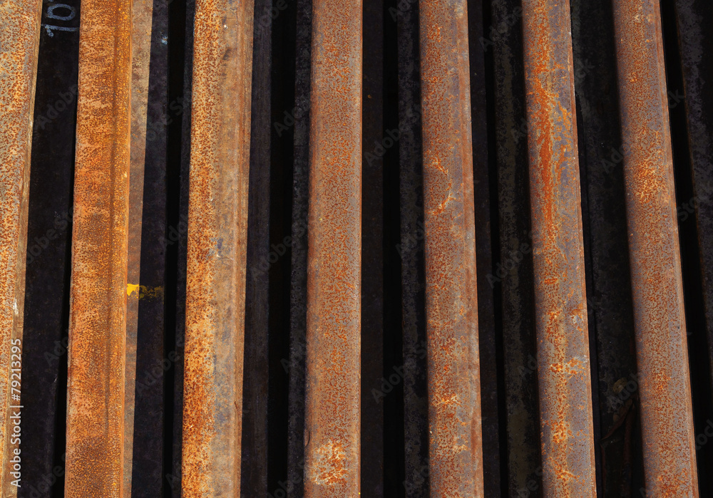 red and brown rusted railway steel. red and brown rusted railway steel.