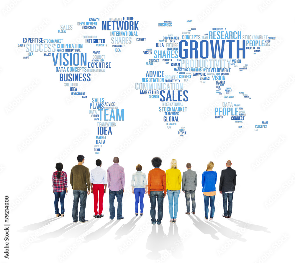 Global Business People Togetherness Rear View Growth Concept Global Business People Togetherness Rear View Growth Concept