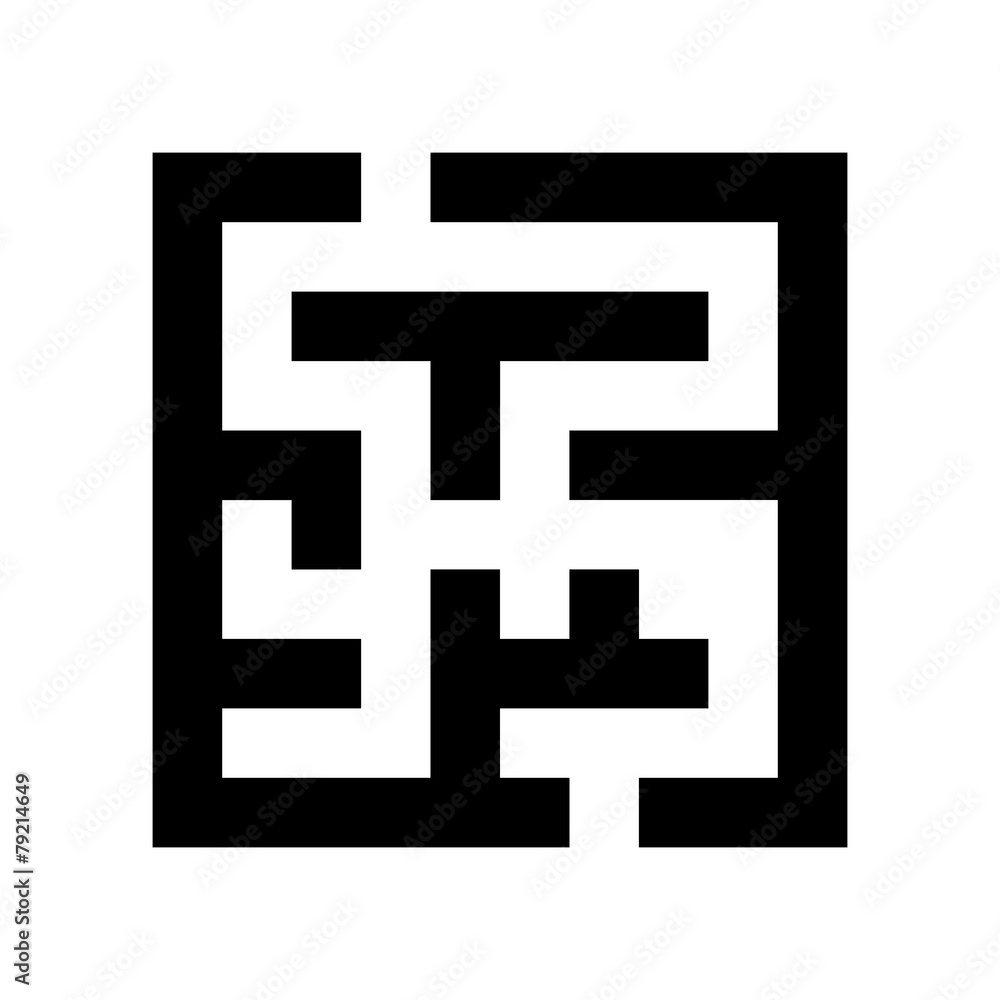 black maze icon isolated on white background black maze icon isolated on white background