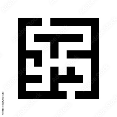 black maze icon isolated on white background