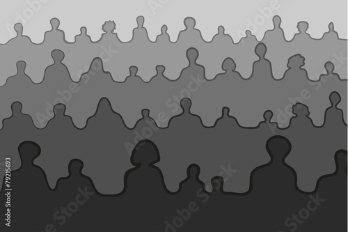 Fototapeta Naklejka Na Ścianę i Meble -  grey crowd silhouettes