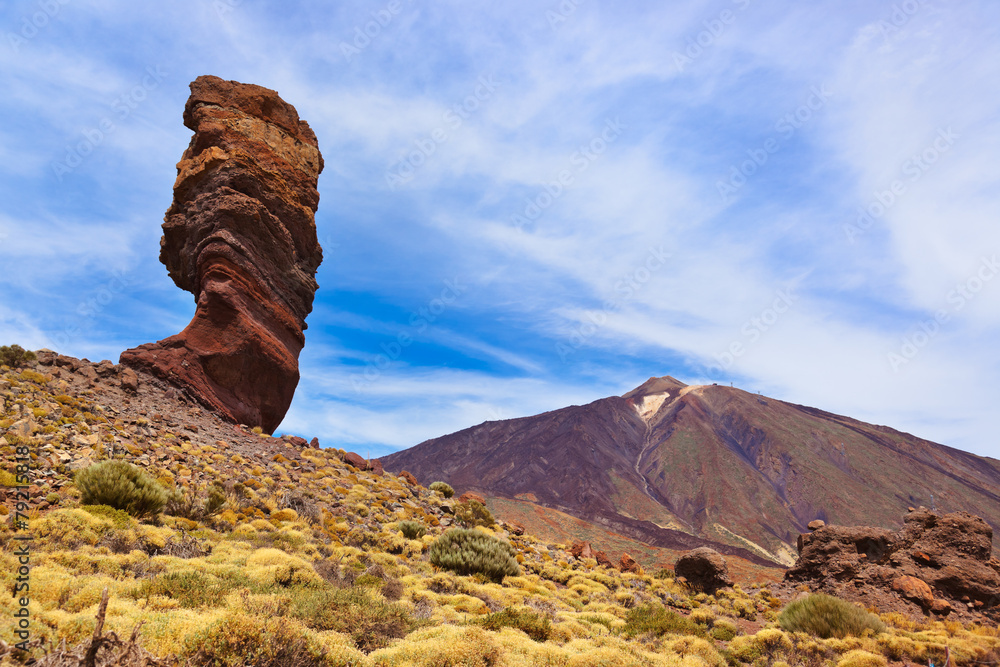 Finger Of God rock at volcano Teide in Tenerife island - Canary