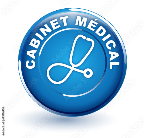 cabinet médical sur bouton bleu