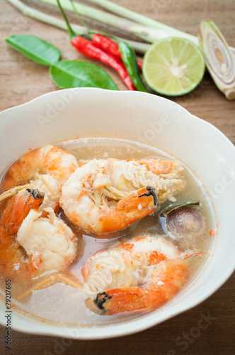 Tom yum goong thai spice soup photo