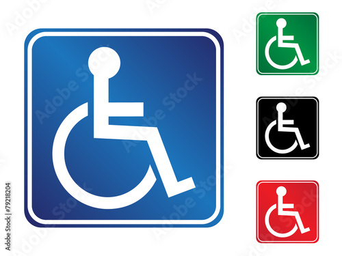 Handicapped wheelchair sign set