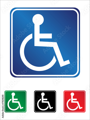 Handicapped wheelchair sign set