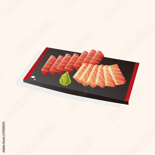 japanese food theme Sashimi elements vector,eps