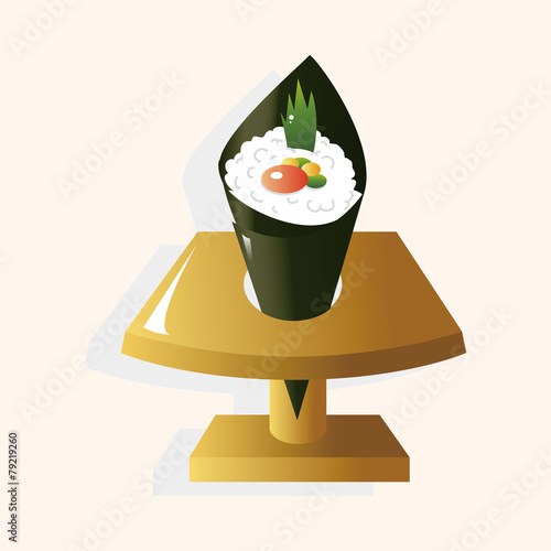 japanese food theme sushi elements vector eps