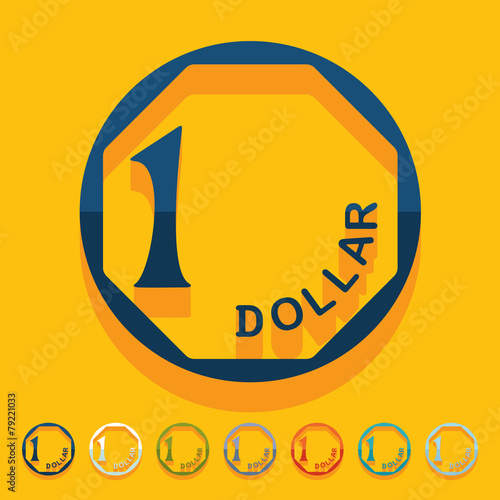 Flat design. one singaporean dollar