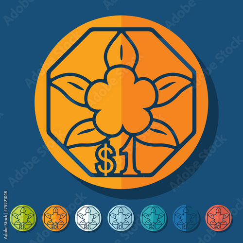Flat design. one singaporean dollar