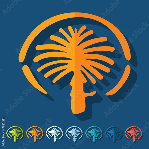 Flat design. palm Jumeirah