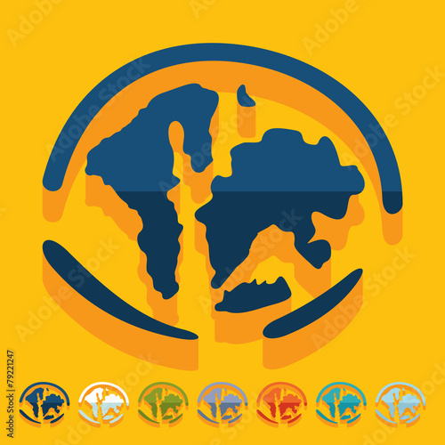 Flat design. the World Islands