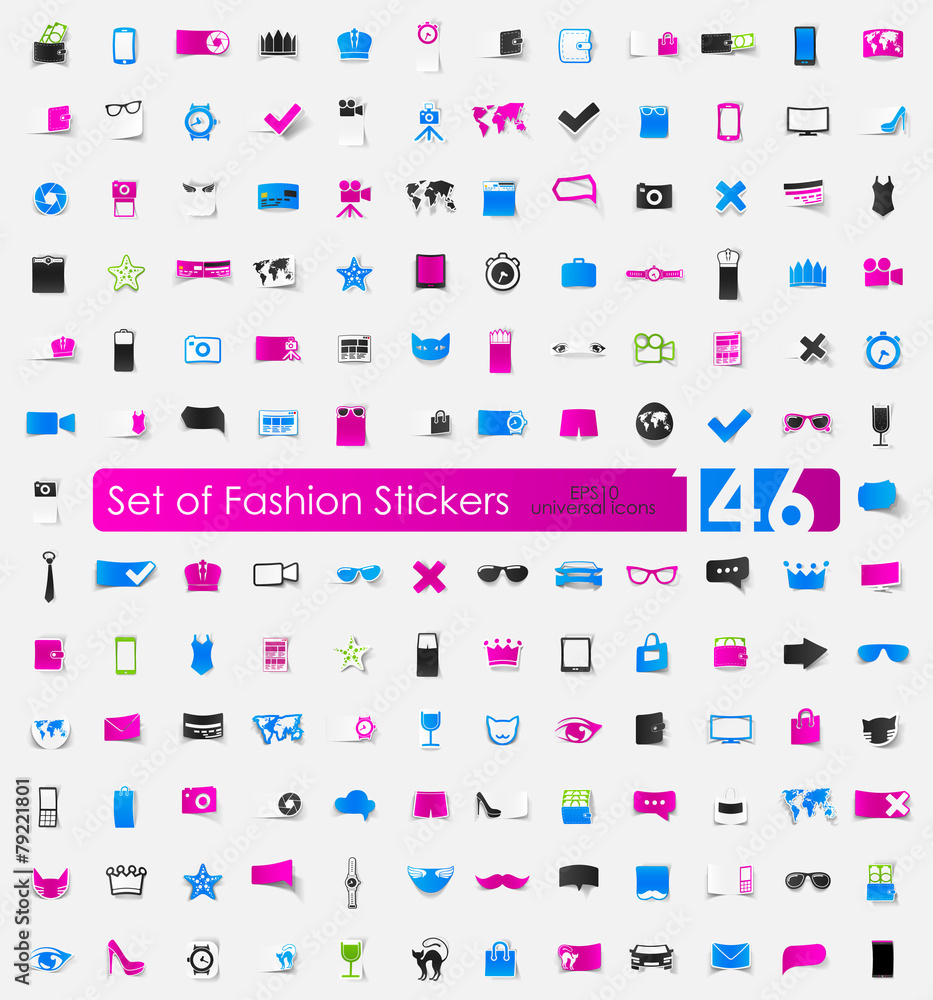 Set of fashion stickers Set of fashion stickers