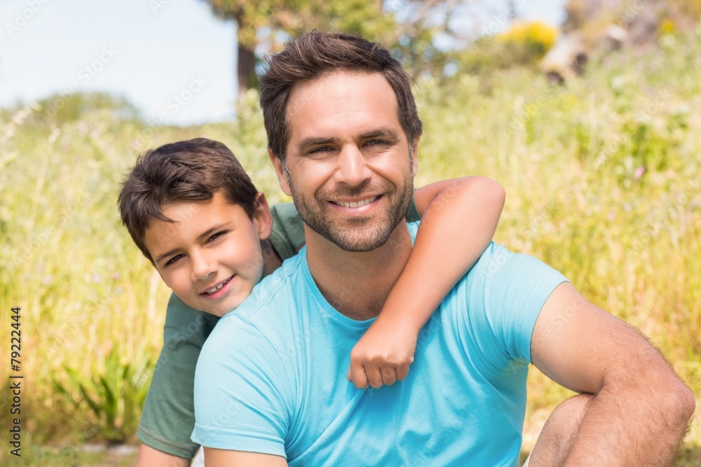 Father and son in the countryside Father and son in the countryside