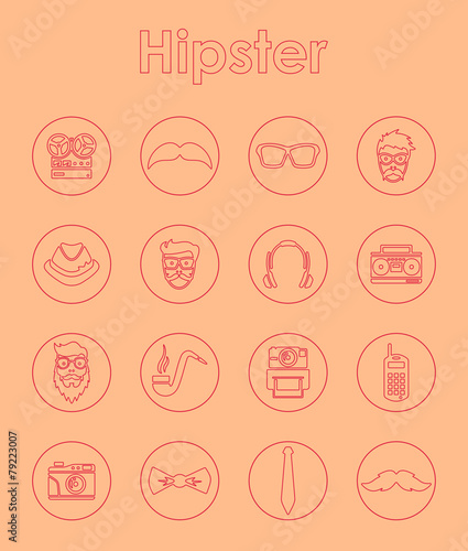 Set of hipster simple icons
