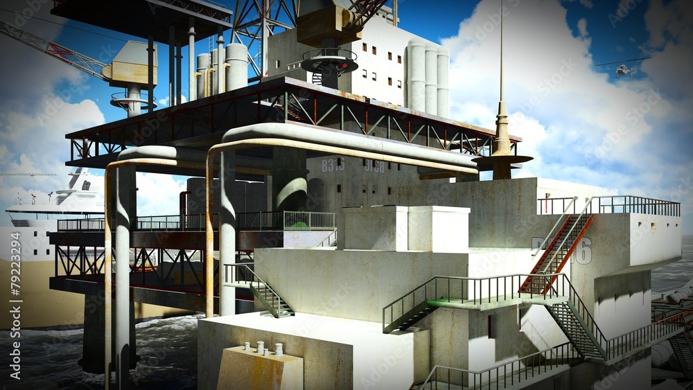 Naklejka premium Oil rig platform