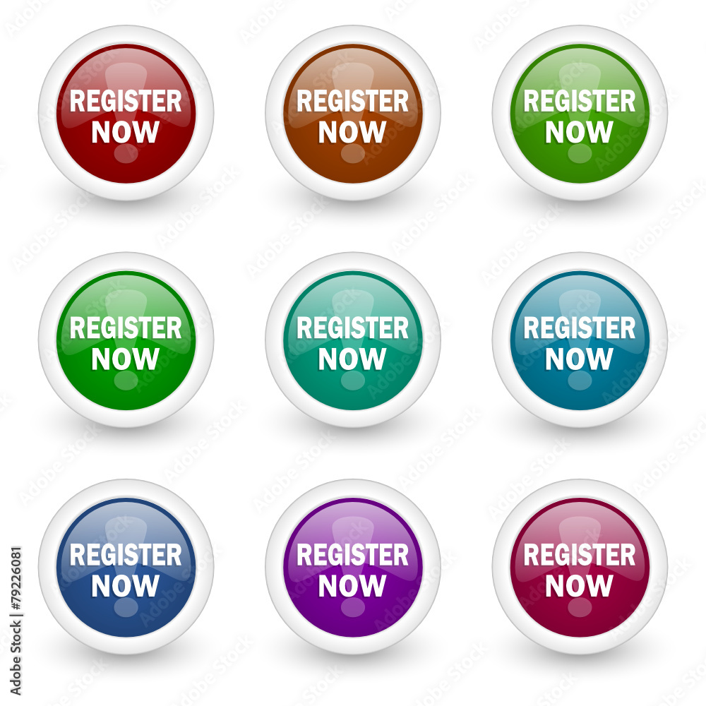 register now vector icon set register now vector icon set