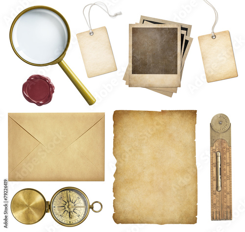 Old mail, paper, price tags...