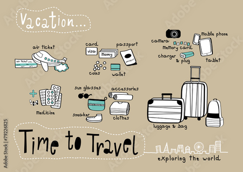 Time to Travel Doodle Brown background